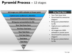 Pyramid process diagram 12 stages powerpoint slides and ppt templates 0412