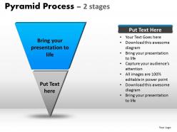 Pyramid process diagram 2 stages powerpoint slides and ppt templates 0412