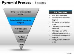 Pyramid process diagram 5 stages powerpoint slides and ppt templates 0412
