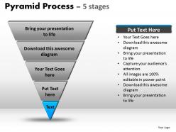 Pyramid process diagram 5 stages powerpoint slides and ppt templates 0412