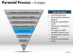 Pyramid process diagram 9 stages powerpoint slides and ppt templates 0412
