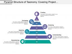 Pyramid structure of taxonomy covering project process stages of creating evaluating analysing and understanding