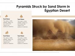 Pyramids struck by sand storm in egyptian desert