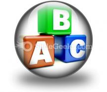Abc blocks education powerpoint icon c
