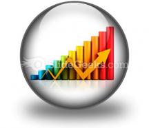 Business graph with arrow powerpoint icon c