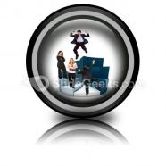 Business people on pie chart powerpoint icon cc
