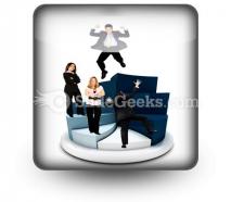 Business people on pie chart powerpoint icon s
