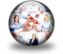 Business woman collage powerpoint icon c