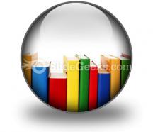 Colorful books in row ppt icon for ppt templates and slides c