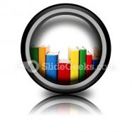 Colorful books in row ppt icon for ppt templates and slides cc
