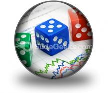 Dices on financial graph powerpoint icon c