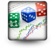 Dices on financial graph powerpoint icon s