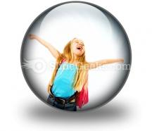 Happy young girl ppt icon for ppt templates and slides c