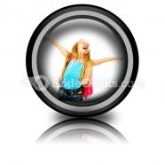 Happy young girl ppt icon for ppt templates and slides cc