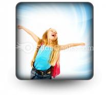 Happy young girl ppt icon for ppt templates and slides s