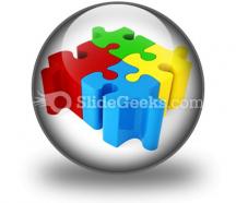 Puzzle connected powerpoint icon c
