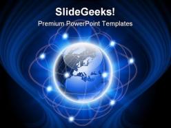 Abstract social network globe powerpoint templates and powerpoint backgrounds 0411