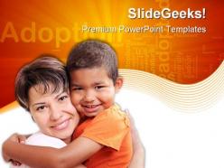 Adoptive child family powerpoint templates and powerpoint backgrounds 0511