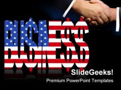 American business handshake powerpoint templates and powerpoint backgrounds 0411