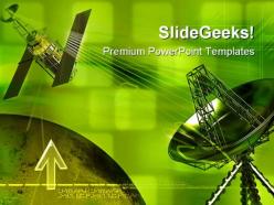 Antenna With Satellite Technology PowerPoint Templates And PowerPoint Backgrounds 0211