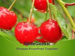 Appetizing cherries food powerpoint templates and powerpoint backgrounds 0211