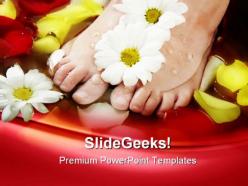 Aromatherapy flowers with feet nature powerpoint templates and powerpoint backgrounds 0311