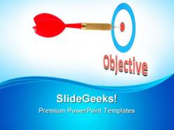 Arrow on objective success powerpoint templates and powerpoint backgrounds 0811
