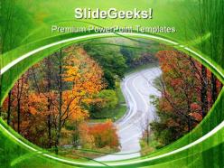 Autumn drive nature powerpoint templates and powerpoint backgrounds 0411
