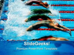 Back stroke swimming sports powerpoint templates and powerpoint backgrounds 0511