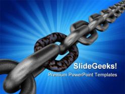 Bad linked chain industrial powerpoint templates and powerpoint backgrounds 0711
