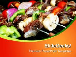 Barbeque sticks food powerpoint templates and powerpoint backgrounds 0211