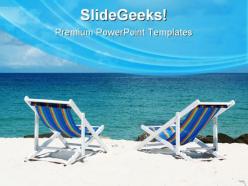 Beach deck chairs vacation powerpoint templates and powerpoint backgrounds 0511
