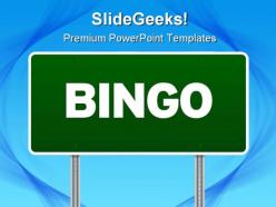 Bingo highway signpost metaphor powerpoint templates and powerpoint backgrounds 0811