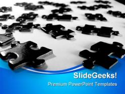 Black puzzle pieces business powerpoint templates and powerpoint backgrounds 0711