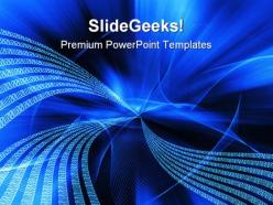 Blue binary flow abstract powerpoint templates and powerpoint backgrounds 0511