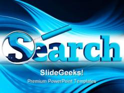 Blue search icon technology powerpoint templates and powerpoint backgrounds 0211