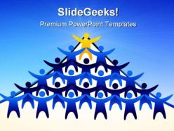 Blue team follows leadership powerpoint templates and powerpoint backgrounds 0611