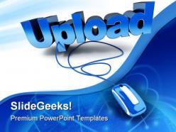 Blue upload mouse powerpoint templates and powerpoint backgrounds 0211