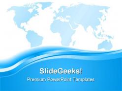 Blue world map abstract powerpoint templates and powerpoint backgrounds 0511