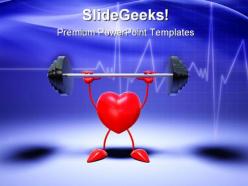 Body building heart health powerpoint templates and powerpoint backgrounds 0511
