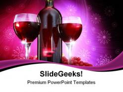 Bottle of red wine food powerpoint templates and powerpoint backgrounds 0311