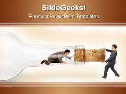 Bottleneck pulling business powerpoint background and template 1210