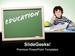 Boy studying education powerpoint templates and powerpoint backgrounds 0711