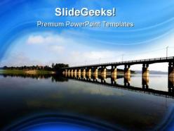 Bridge over river nature powerpoint templates and powerpoint backgrounds 0811