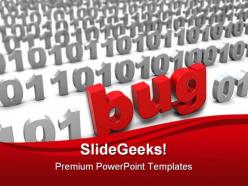 Bug in binary code computer powerpoint templates and powerpoint backgrounds 0111