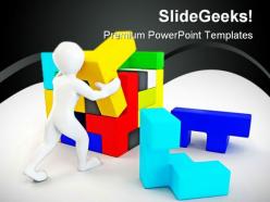 Build puzzle people powerpoint backgrounds and templates 0111