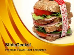 Burger and diet concept health powerpoint templates and powerpoint backgrounds 0211