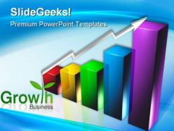 Business arrow and growth chart success powerpoint templates and powerpoint backgrounds 0311