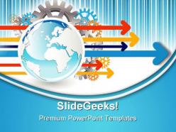 Business arrows globe powerpoint templates and powerpoint backgrounds 0411