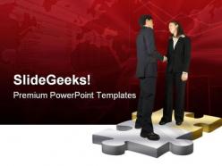 Business couple handshake powerpoint templates and powerpoint backgrounds 0511
